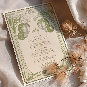Invitation Art Nouveau Vintage Wedding Info Card Mackintosh