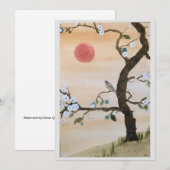 Invitation Art original d'oiseaux et de bois de chien sur car (Devant / Derrière)