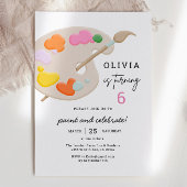 Invitation Art Paint Fête d'anniversaire fille