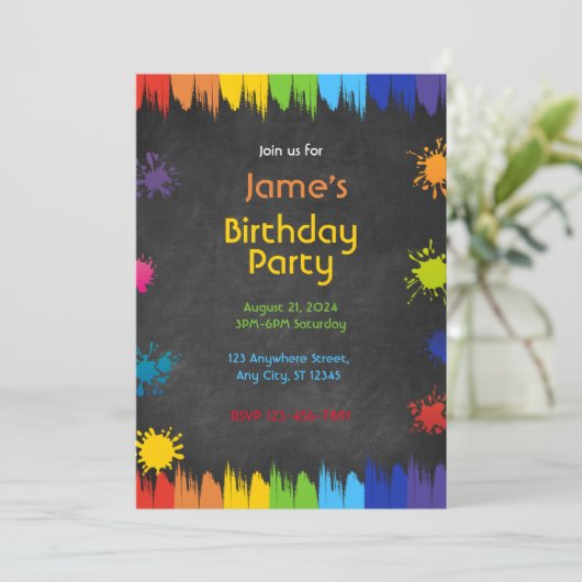 Invitation Art Paint Party (Debout devant)