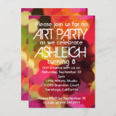 Invitation Art Paint Party Anniversaire (Devant / Derrière)