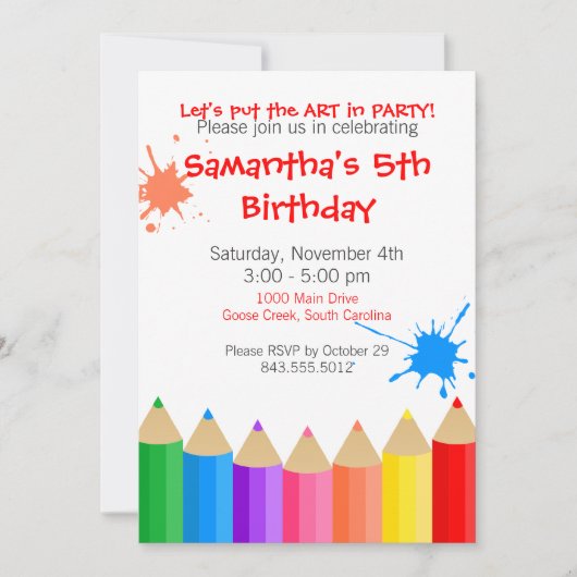 Invitation Art Party (Devant)