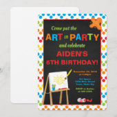 Invitation Art Party Anniversaire Invitation, Painting Party (Devant / Derrière)