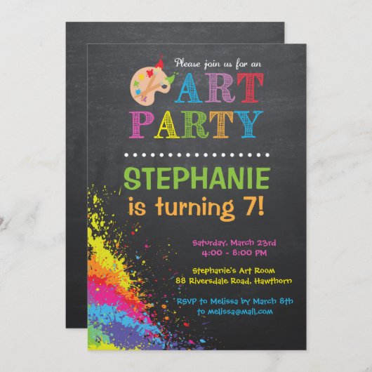 Invitation Art Party / Invitation Art Party (Devant / Derrière)