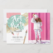 Invitation Art Party moderne GIrl Photo Anniversaire (Devant)