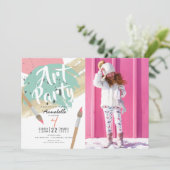 Invitation Art Party moderne GIrl Photo Anniversaire (Debout devant)