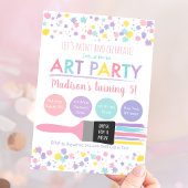 Invitation Art Party Paint Party Pastel Anniversaire