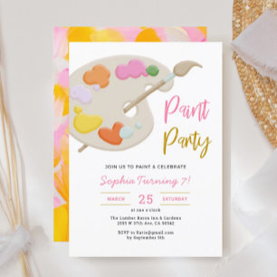 Invitation Art Party Painting Anniversaire Fête Fille Invitat