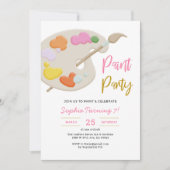 Invitation Art Party Painting Anniversaire Fête Fille Invitat (Devant)