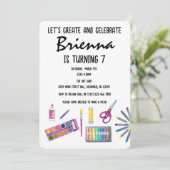 Invitation Art Party Peinture Artisanat Party pour filles (Debout devant)