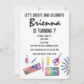 Invitation Art Party Peinture Artisanat Party pour filles (Devant)