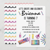 Invitation Art Party Peinture Artisanat Party pour filles (Devant / Derrière)