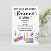 Invitation Art Party Peinture Artisanat Party pour filles (Debout devant)