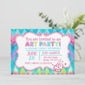 Invitation Art Party Watercolor iKat Chevron (Debout devant)