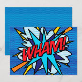 Invitation Art Pop Bande Dessinée Rétro Amusant WHAM (Devant / Derrière)