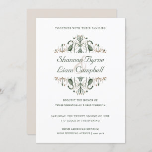 Invitation Art populaire celtique Floral moderne Mariage ir