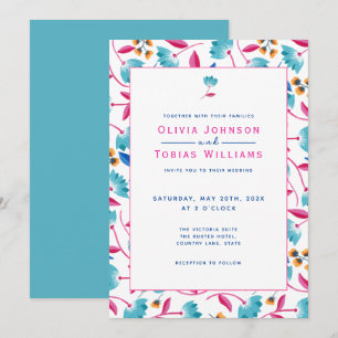 Invitation Art populaire coloré Floral été