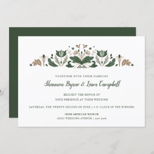 Invitation Art populaire irlandais   Floral moderne Mariage c