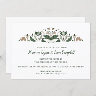 Invitation Art populaire irlandais Floral moderne Mariage c