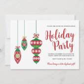 Invitation Art populaire Noël Ornements Fête (Devant)