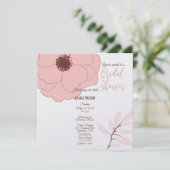 Invitation Art populaire rose et rouille Floral (Debout devant)