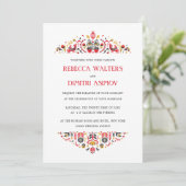 Invitation Art populaire russe Khokhloma Flower Mariage Invit (Debout devant)