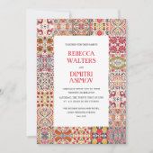 Invitation Art populaire russe Khokhloma Mariage frontalier (Devant)