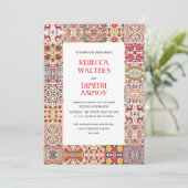 Invitation Art populaire russe Khokhloma Mariage frontalier (Debout devant)