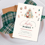 Invitation Art populaire scandinave Santa Claus fête de Noël<br><div class="desc">Surprenez vos proches avec cette mignonne invitation à la fête de Noël,  avec le Père Noël scandinave,  le sapin de Noël et les détails modifiables. Customisez-le facilement en utilisant les options "personnaliser" et "modifier à l'aide de l'outil de conception".</div>