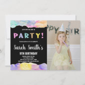 Invitation Art rose noir dans la peinture de parti Anniversai (Devant)