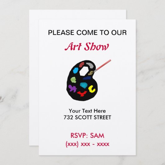 Invitation Art Show (Devant / Derrière)