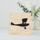 Invitation Art Silhouette d'avion antique (Debout devant)