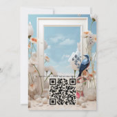 Invitation Art surréaliste avec fleurs et oiseaux (Dos)