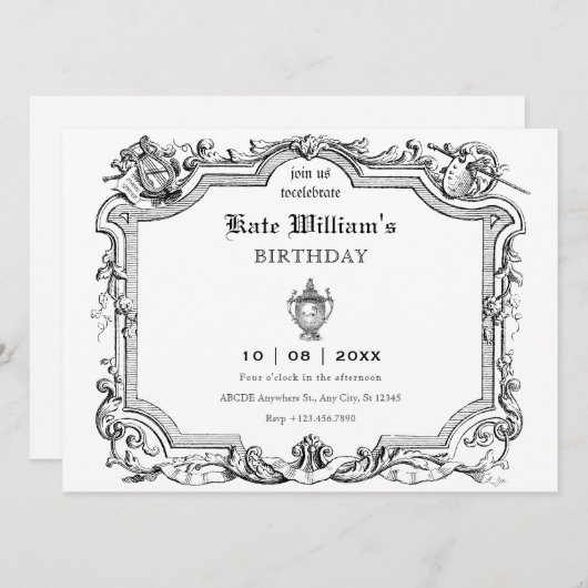 Invitation art vintage (Devant / Derrière)