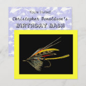 Invitation Art vintage de pêche de mouche (Devant / Derrière)