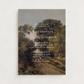 Invitation Art vintage, paysage rustique mariage