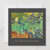 Invitation Art vintage, Van Gogh, mariage d'Irises (Dos)