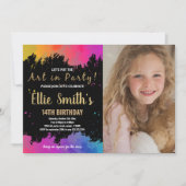 Invitation Art violet dans la peinture de parti Anniversaire  (Devant)