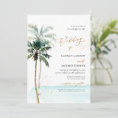 Invitation ArteApp Élégante Tropical Paradise Palms Shoreline (Debout devant)