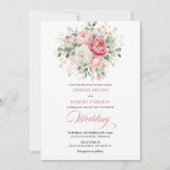 Invitation Artful Blush Rose Gold Botanical Wedding Invite (Devant)