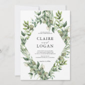 Invitation Artichoke vert Aquarelle Mariage vert (Devant)
