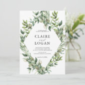 Invitation Artichoke vert Aquarelle Mariage vert (Debout devant)