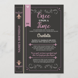 Invitation Article Livre Couverture Fairytale Princess Annive