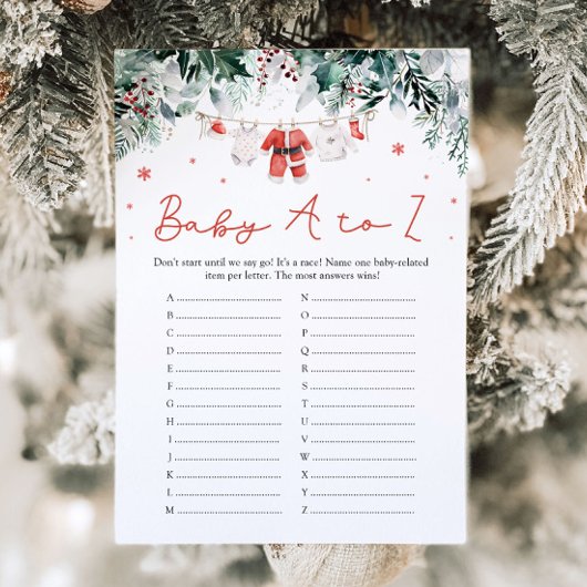 Invitation Articles de bébé pour Noël rouge de A à Z Jeu de B