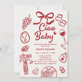 Invitation Articles de la boîte rouge dessinée à la main Baby (Devant)