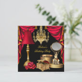 Invitation Articles de luxe dorés noirs rouges pour femmes (Debout devant)