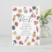 Invitation Articles d'été de la fête de la piscine Baby showe (Debout devant)