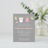 Invitation Articles mignons pour bébé fille sur la corde à li (Debout devant)