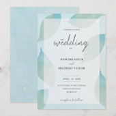 Invitation Artisan Bleu Automne Aquarelle Art (Devant / Derrière)