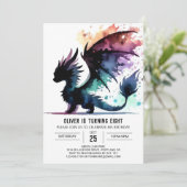 Invitation Artisan Dragon Anniversaire numérique (Debout devant)